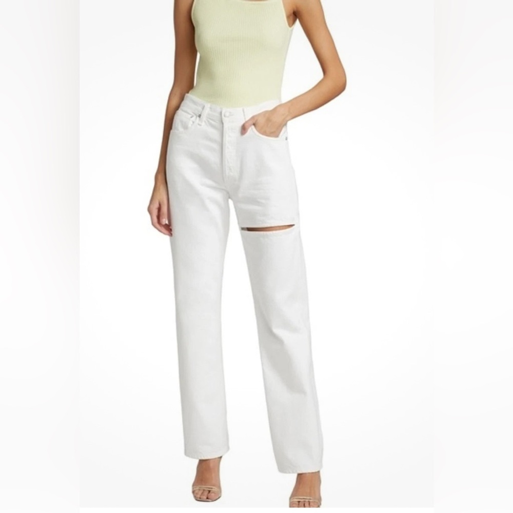 AGOLDE Lana Slice High-Rise Straight-Leg Jeans